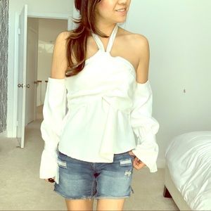 White bare shoulder top! Worn once!